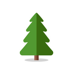 Collection of Christmas trees, modern flat design. 