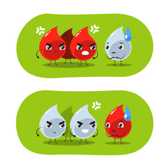 The Blood are surrounded by the other kind of blood. Abstract Illustration