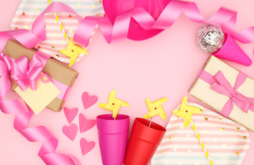Happy Birthday pink decoration for girls birthday party 