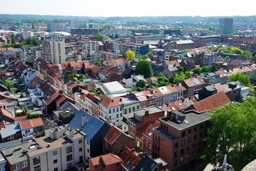 View over Leuven Town Center from the University Library Tower in Leuven (Louvain), Belgium