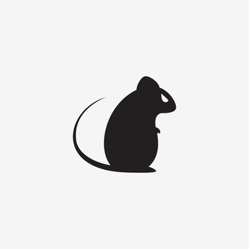 Evil Rat Silhouette. Isolated Vector Illustration