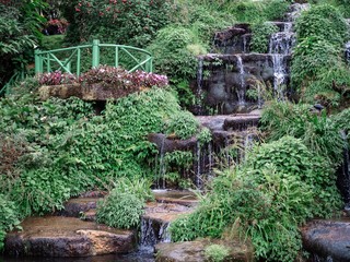 A small waterfall in the park.  Shooting location.