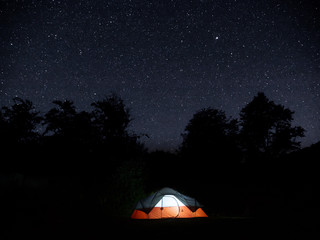 Tent at Night Stars Camping