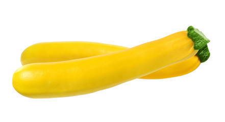 Fototapeta na wymiar two yellow zucchini's on a white background