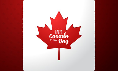 happy canada day flag. Vector Illustration