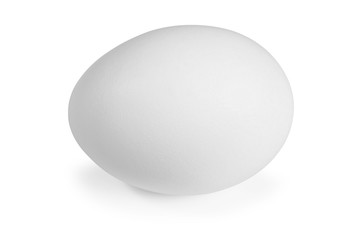one white eggs isolated on white background
