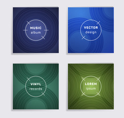 Fototapeta premium Abstract vinyl records music album covers set.