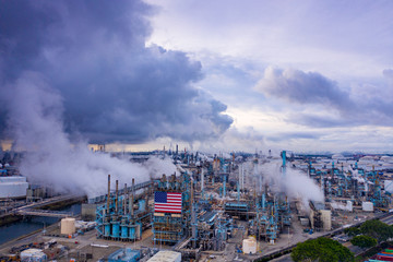 aerial view tesoro refinery in carson california