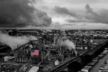 Aerial view of Tesoro Refinery in Carson California