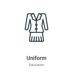 Uniform outline vector icon. Thin line black uniform icon, flat vector simple element illustration from editable education concept isolated on white background