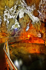 ACHAIA, PELOPONNESE, GREECE. The "Cave of the Lakes" ("Spileo Limnon") close to Kalavryta town.