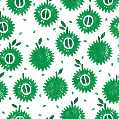 Seamless pattern with fruits. Stamp textured. Great for fabric, textile, wrapping paper. Vector Illustration