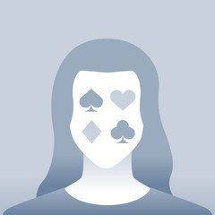 Default Female Portrait with poker icon on her face