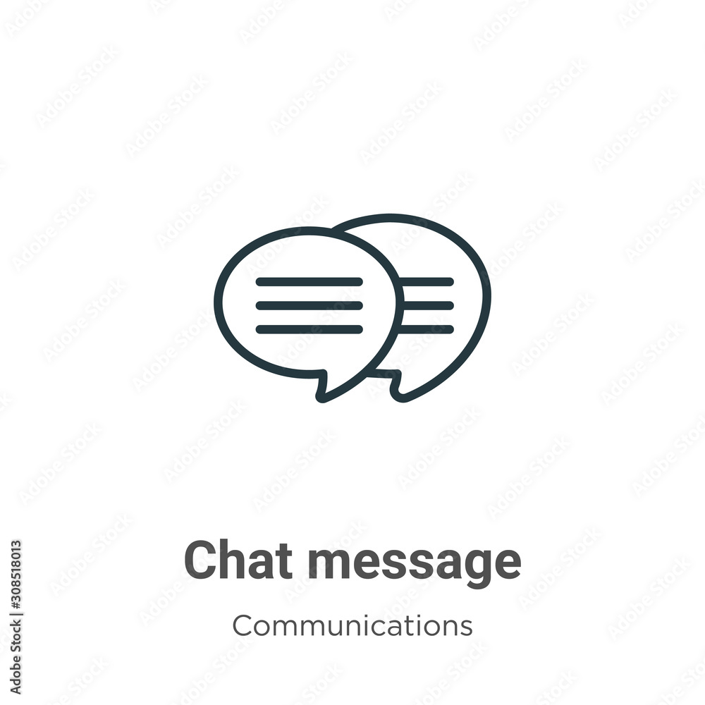 Poster chat message outline vector icon. thin line black chat message icon, flat vector simple element illu