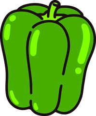 Outlined green bell pepper 