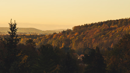 sunset in mountains