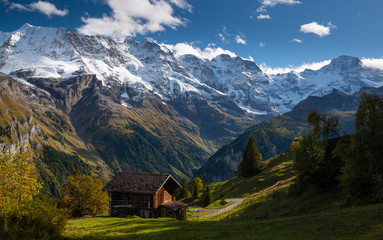 Wooden Cottage in Muerren, Switzerland