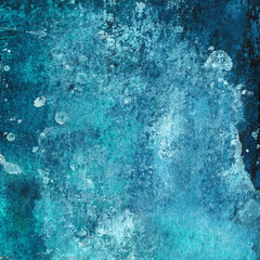 Abstraction, stains, specks, gradient. Sky, under water, blue, turquoise, gray.