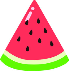 Flat colored watermelon slice