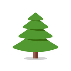 Collection of Christmas trees, modern flat design.