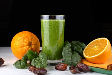 Fruit smoothie on a white background