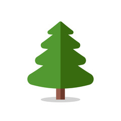 Collection of Christmas trees, modern flat design.