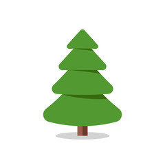 Collection of Christmas trees, modern flat design.