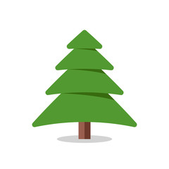 Collection of Christmas trees, modern flat design.