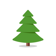 Collection of Christmas trees, modern flat design.