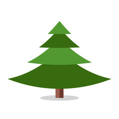 Collection of Christmas trees, modern flat design.