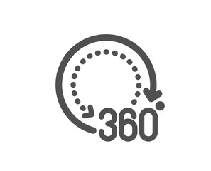Obraz premium Panoramic view sign. 360 degrees icon. VR technology simulation symbol. Classic flat style. Simple 360 degrees icon. Vector