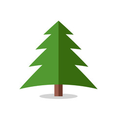 Collection of Christmas trees, modern flat design.