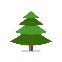 Collection of Christmas trees, modern flat design.