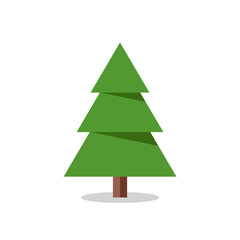Collection of Christmas trees, modern flat design.