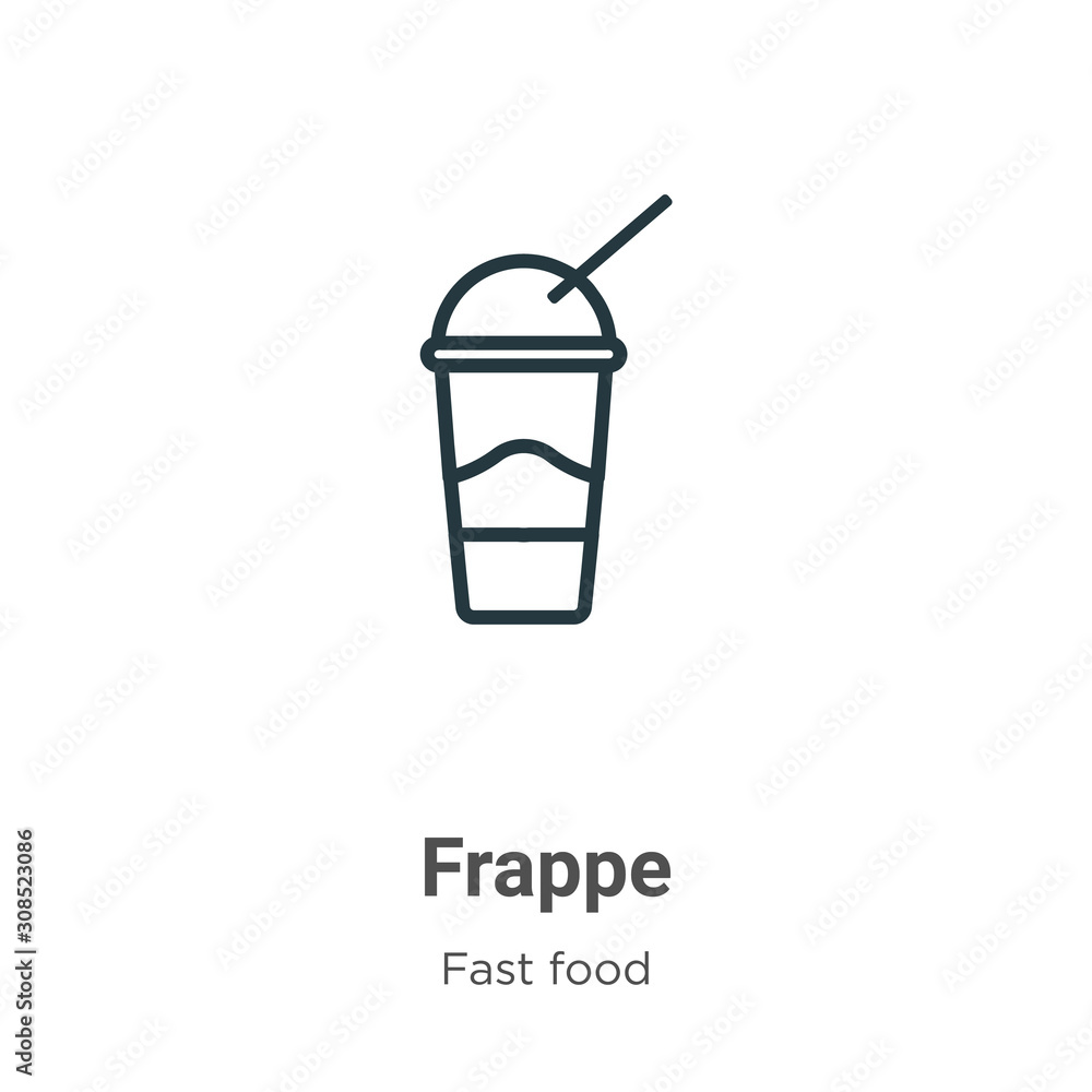 Poster frappe outline vector icon. thin line black frappe icon, flat vector simple element illustration fro