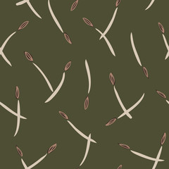 Flimsy buds seamless vector pattern.