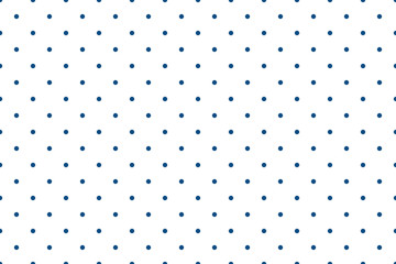 Classic blue of the year 2020 repeat polka dot pattern on the white background - obrazy, fototapety, plakaty