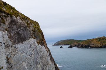 cliffs in ireland with sea