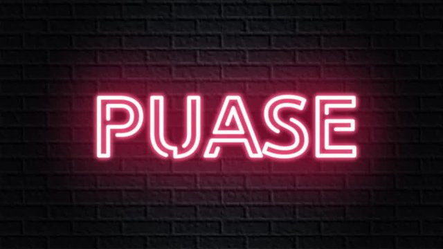 red neon video animation pause
