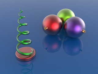 christmas tree and christmas balls 