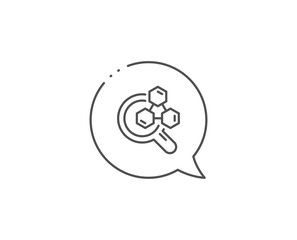 Chemistry lab line icon. Chat bubble design. Laboratory research sign. Analysis symbol. Outline concept. Thin line chemistry lab icon. Vector