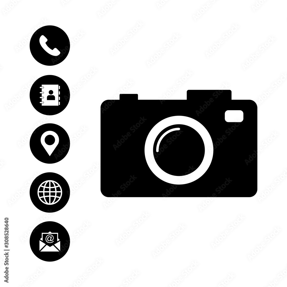 Poster web icon set vector design symbol