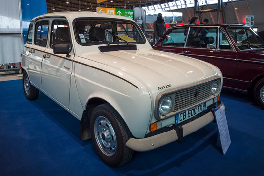 STUTTGART, GERMANY - MARCH 02, 2017: Economy car Renault 4 Savane, 1987. Europe's greatest classic car exhibition "RETRO CLASSICS"