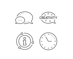 Creativity speech bubble line icon. Chat bubble, info sign elements. Graphic art sign. Inspiration symbol. Linear creativity outline icon. Information bubble. Vector