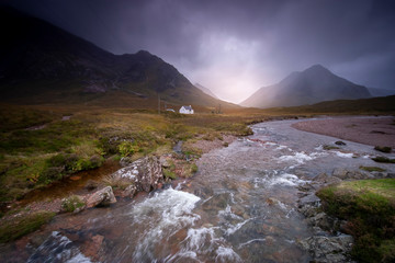 small house at sunset in Glencoe