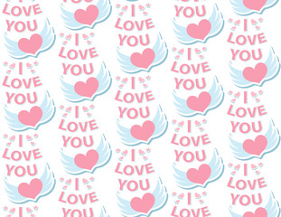 Love hearts seamless pattern, endless texture. Valentine's Day backdrop. Vector illustration