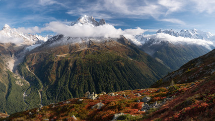 Colorful Autumn Scenery in the Mont-Blanc-Region, France