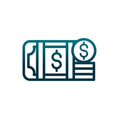 economy business money banknote and coins currency gradient line