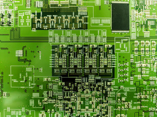 Printed circuit board. Electronic computer hardware technology. Digital motherboard chip. Technical science. Information engineering component.