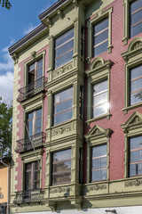 picturesque decorated old facade, Bergen , Norway
